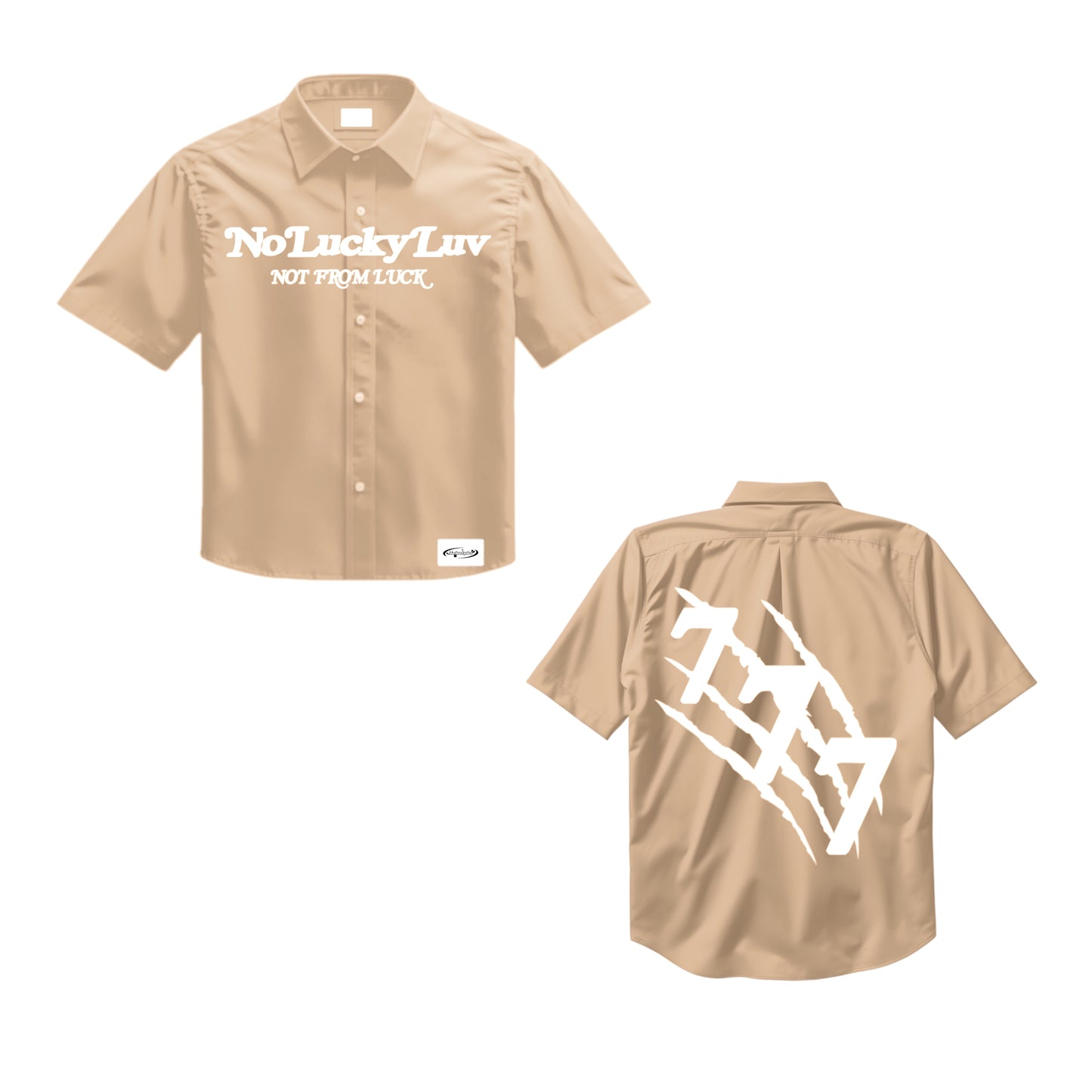 NoLuckyLuv UTILITY SHIRT KHAKI/white