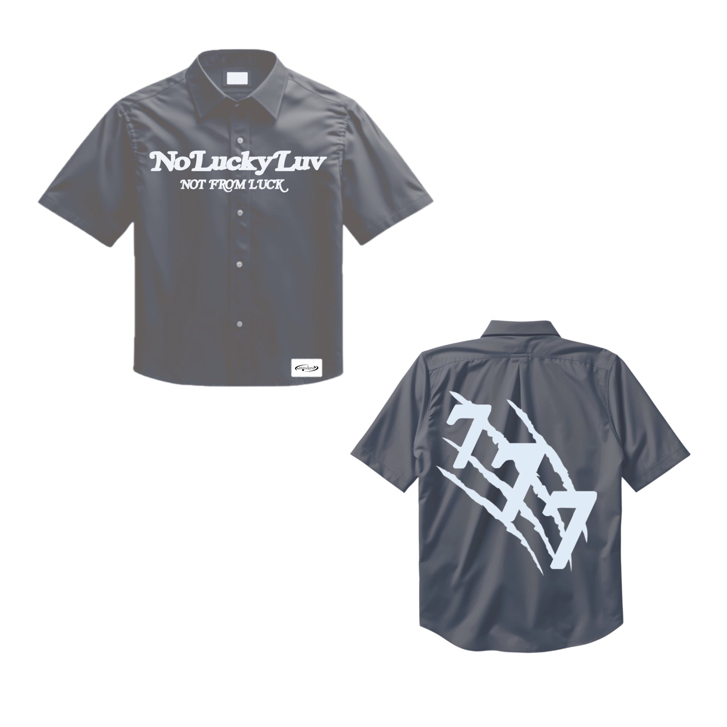 NoLuckyLuv UTILITY SHIRT Grey/white