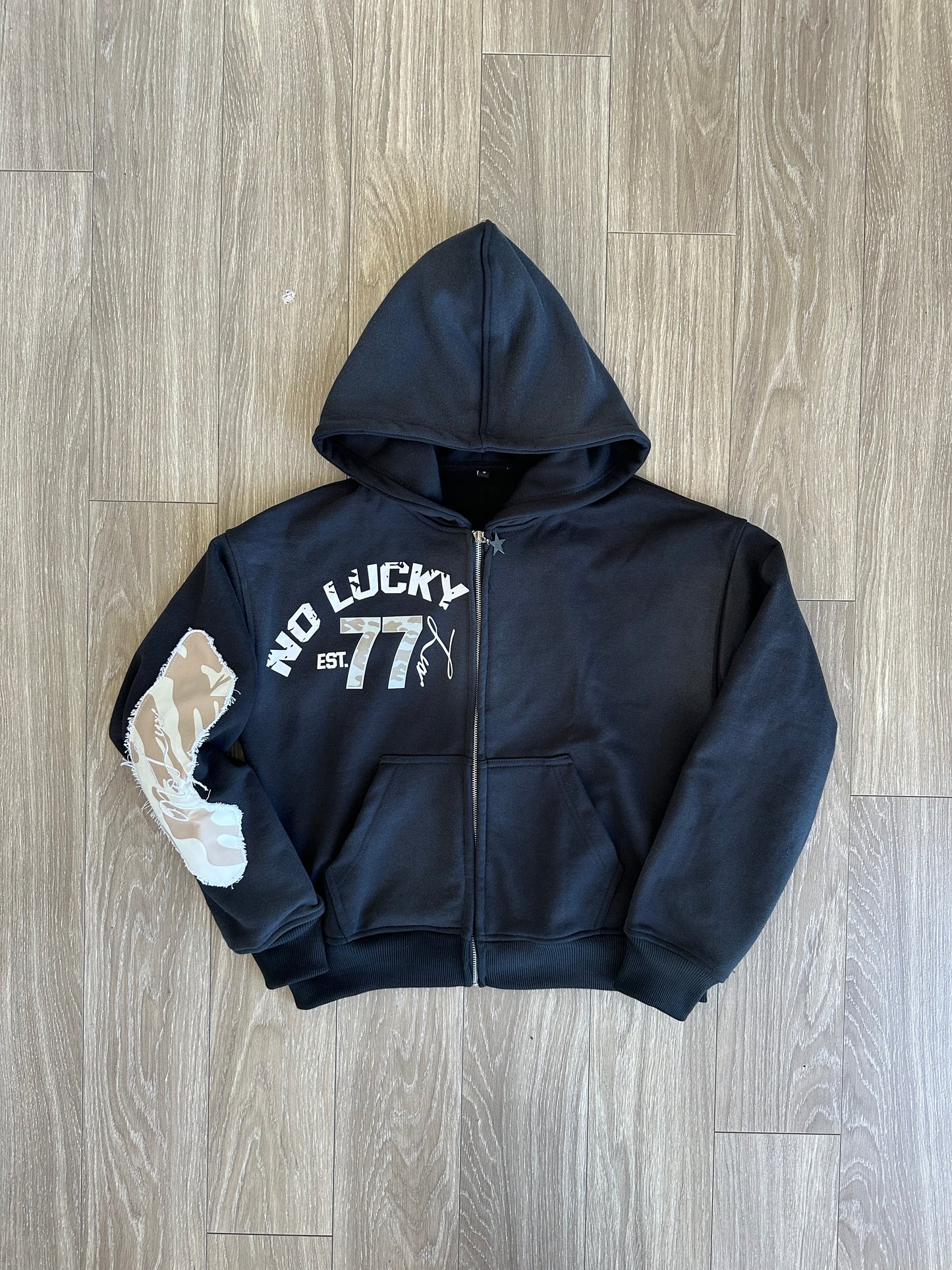 NoLuckyLuv Black/white Hoodie