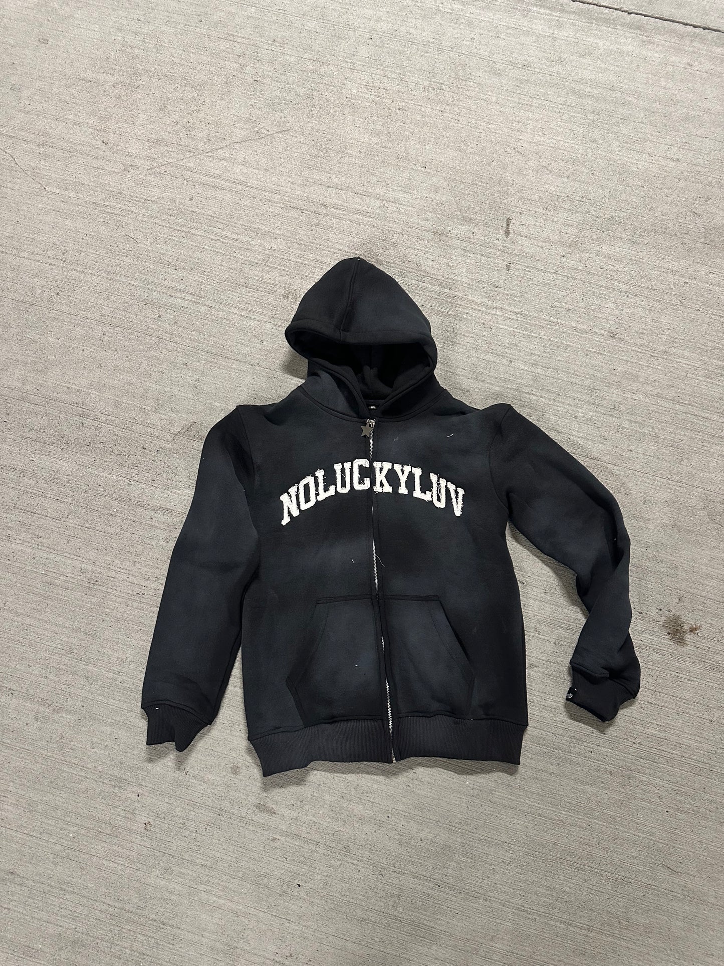 NoLuckyLuv Black/white Hoodie