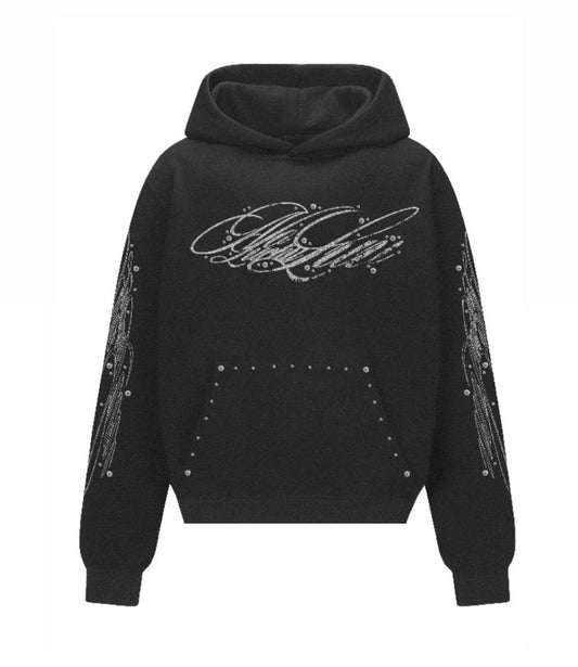 NoLuckyLuv Black/white Hoodie