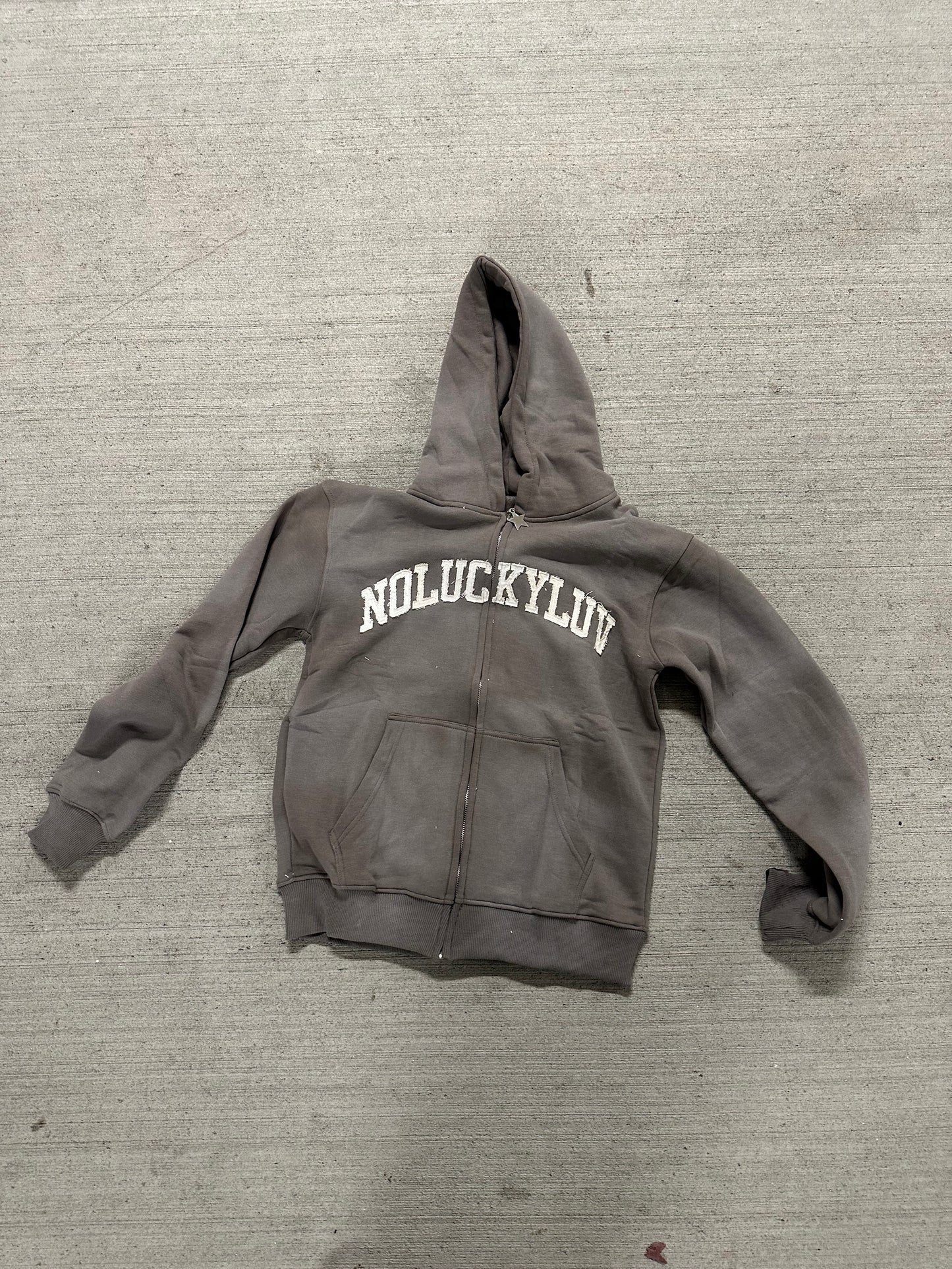 NoLuckyLuv Grey/white Hoodie