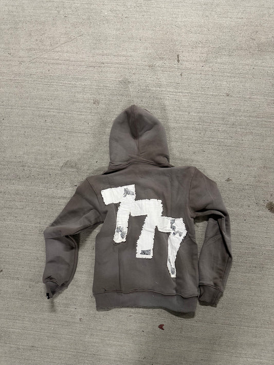 NoLuckyLuv Grey/white Hoodie