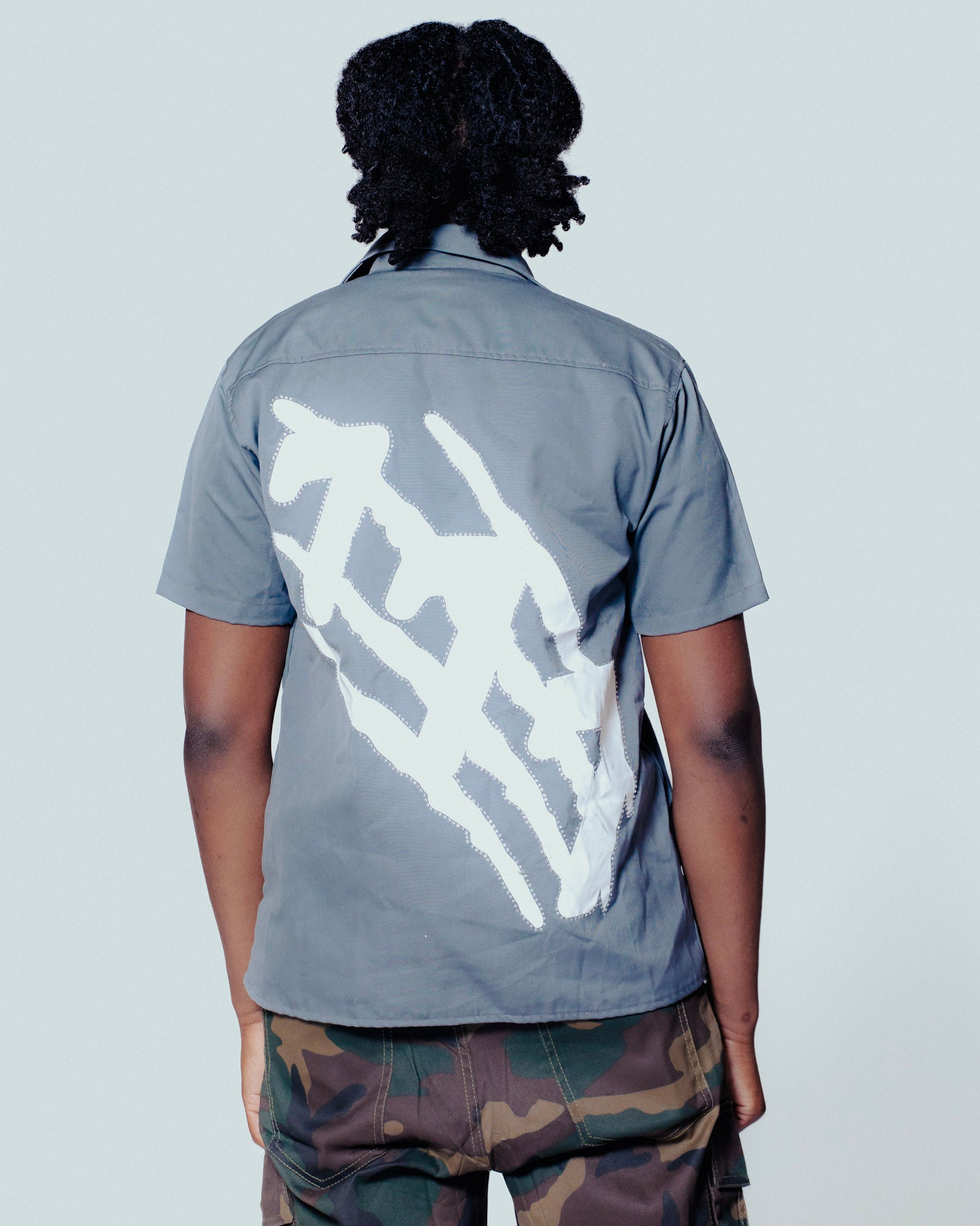 NoLuckyLuv UTILITY SHIRT Grey/white