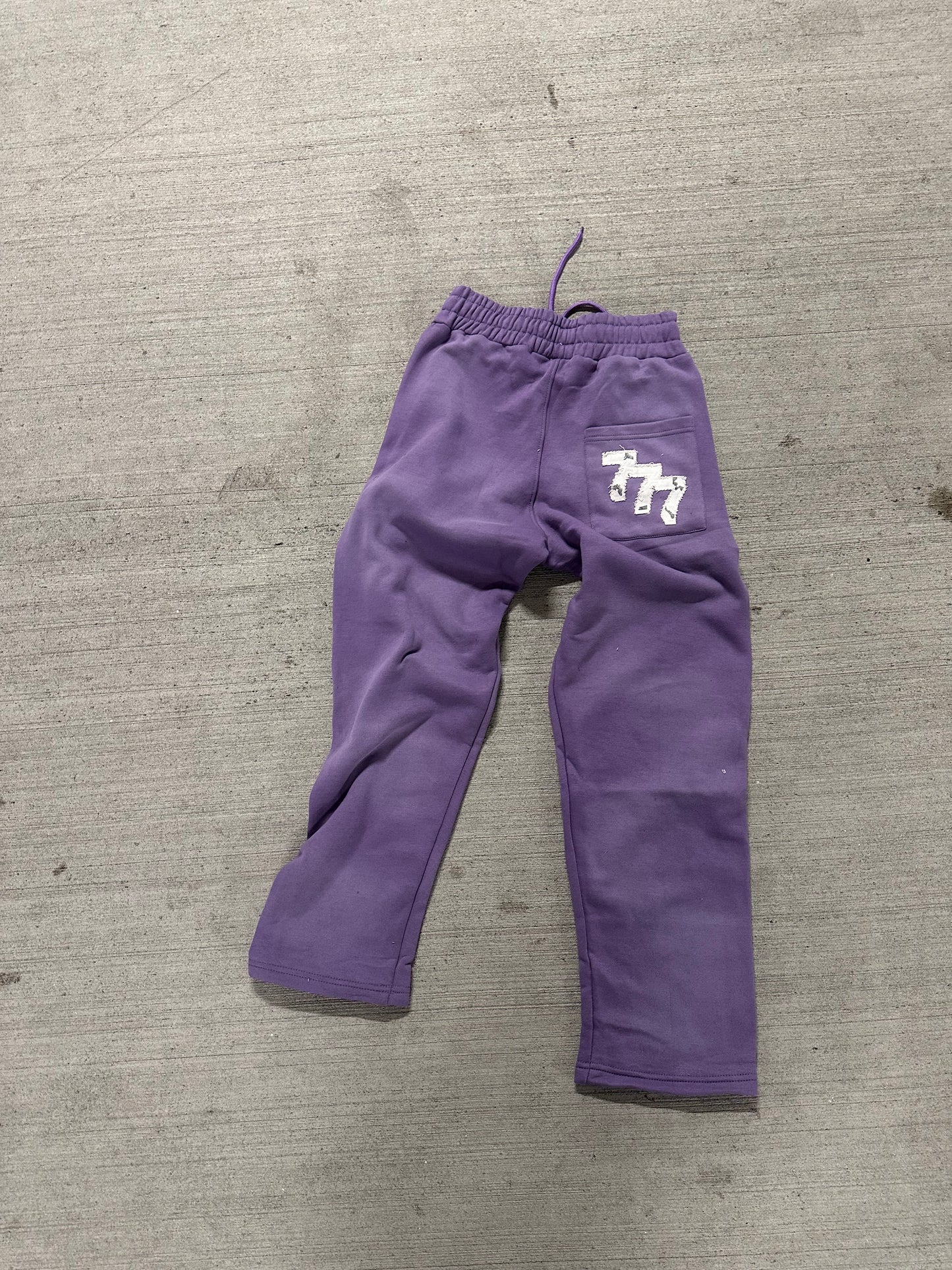 NoLuckyLuv Purple/white SWEATPANTS