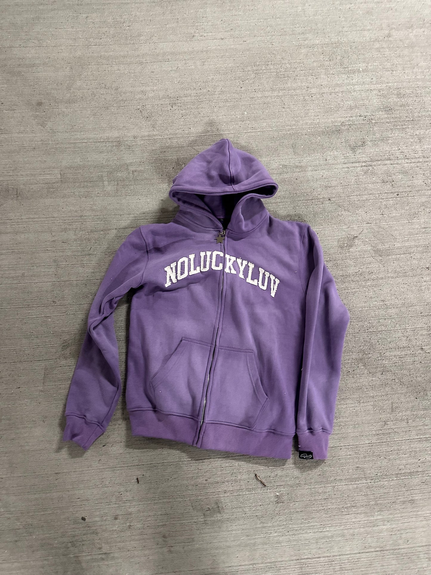 NoLuckyLuv Purple/white Hoodie