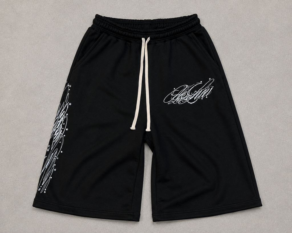 BNoLuckyLuv Burgundy/white 3/4 SHORTS