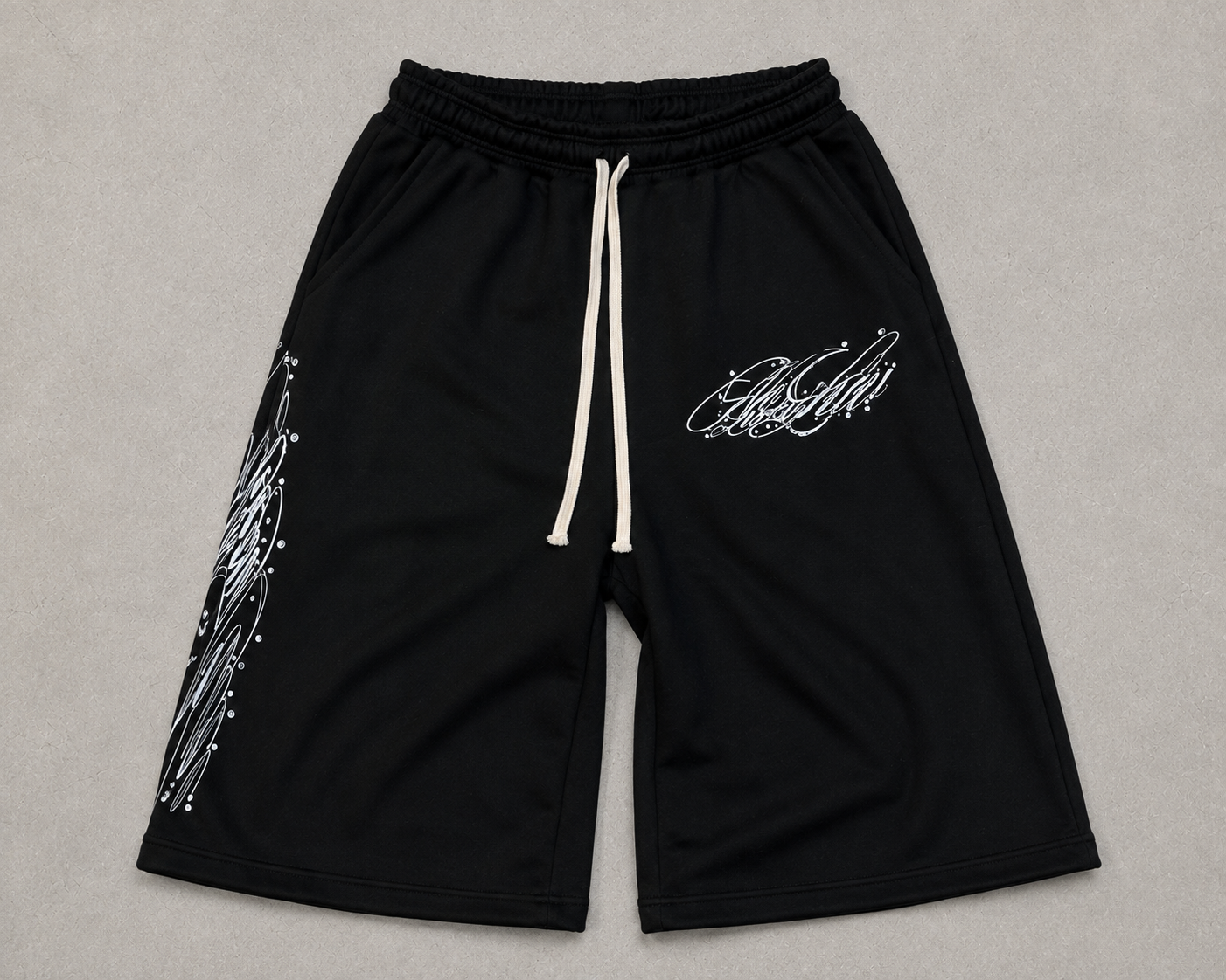 BNoLuckyLuv Burgundy/white 3/4 SHORTS