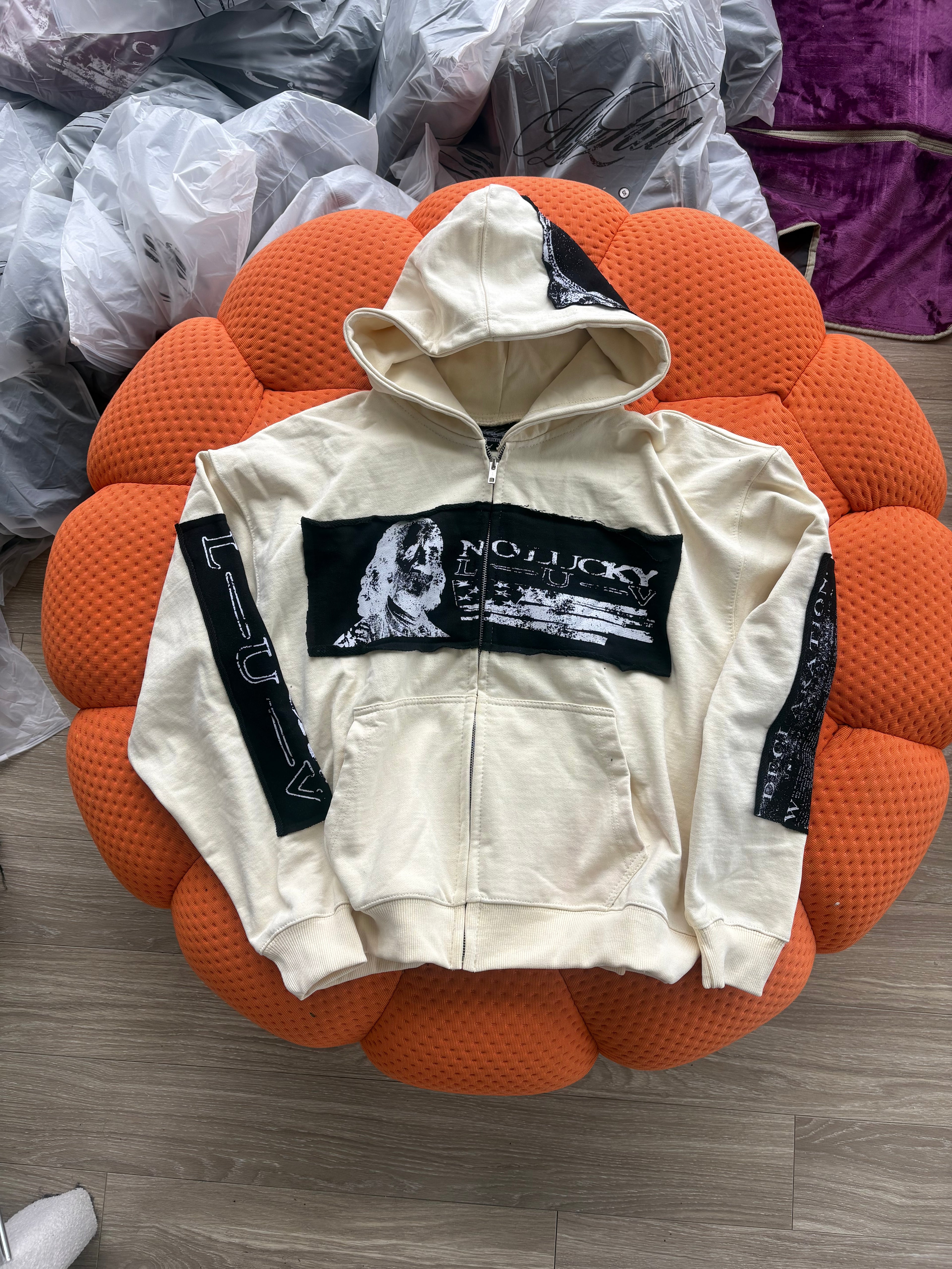 Cream/white DEAD PRESI Zip Up