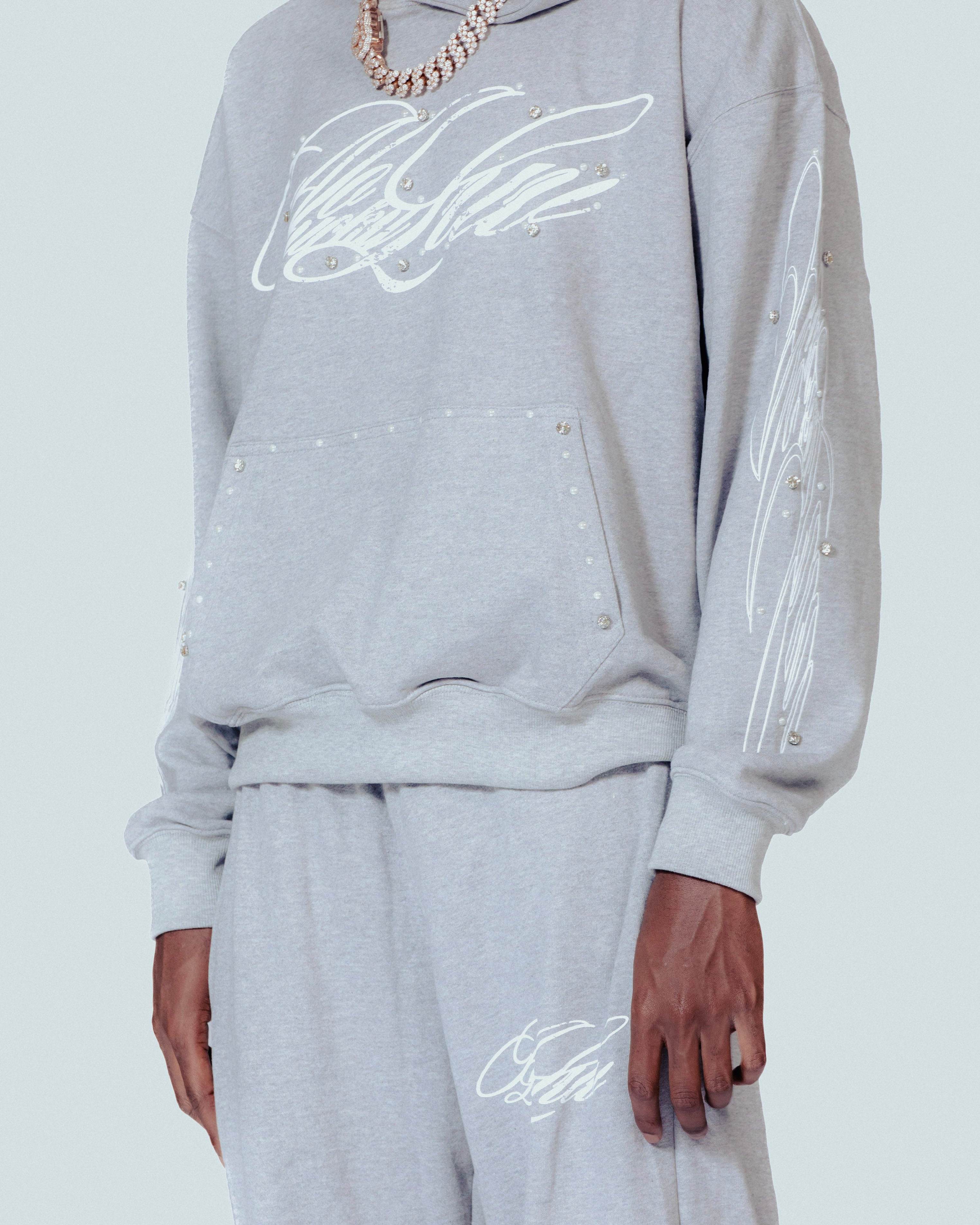 NoLuckyLuv grey/white Hoodie