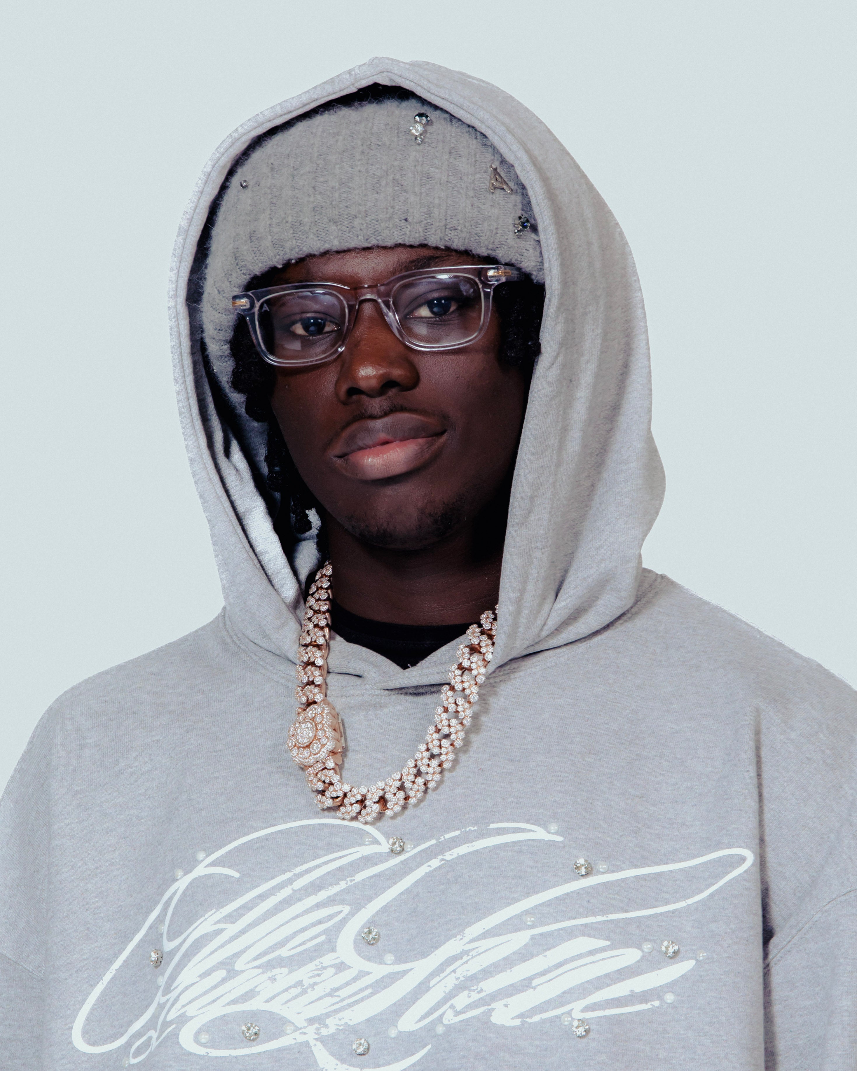 NoLuckyLuv grey/white Hoodie