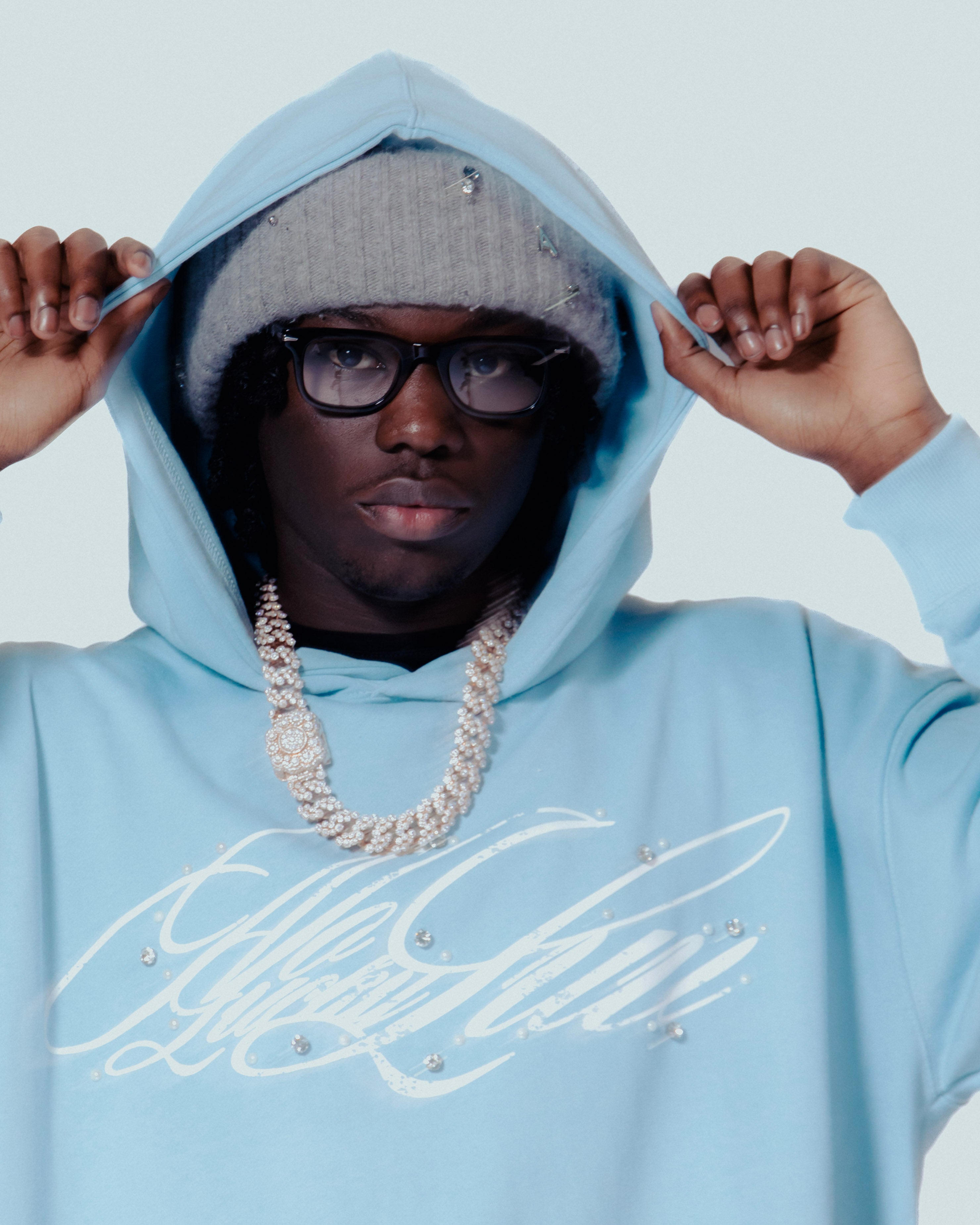 NoLuckyLuv Blue/black Hoodie