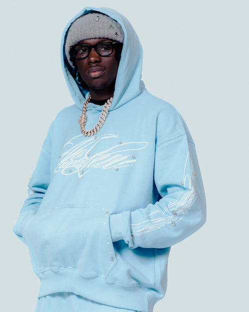 NoLuckyLuv Blue/black Hoodie