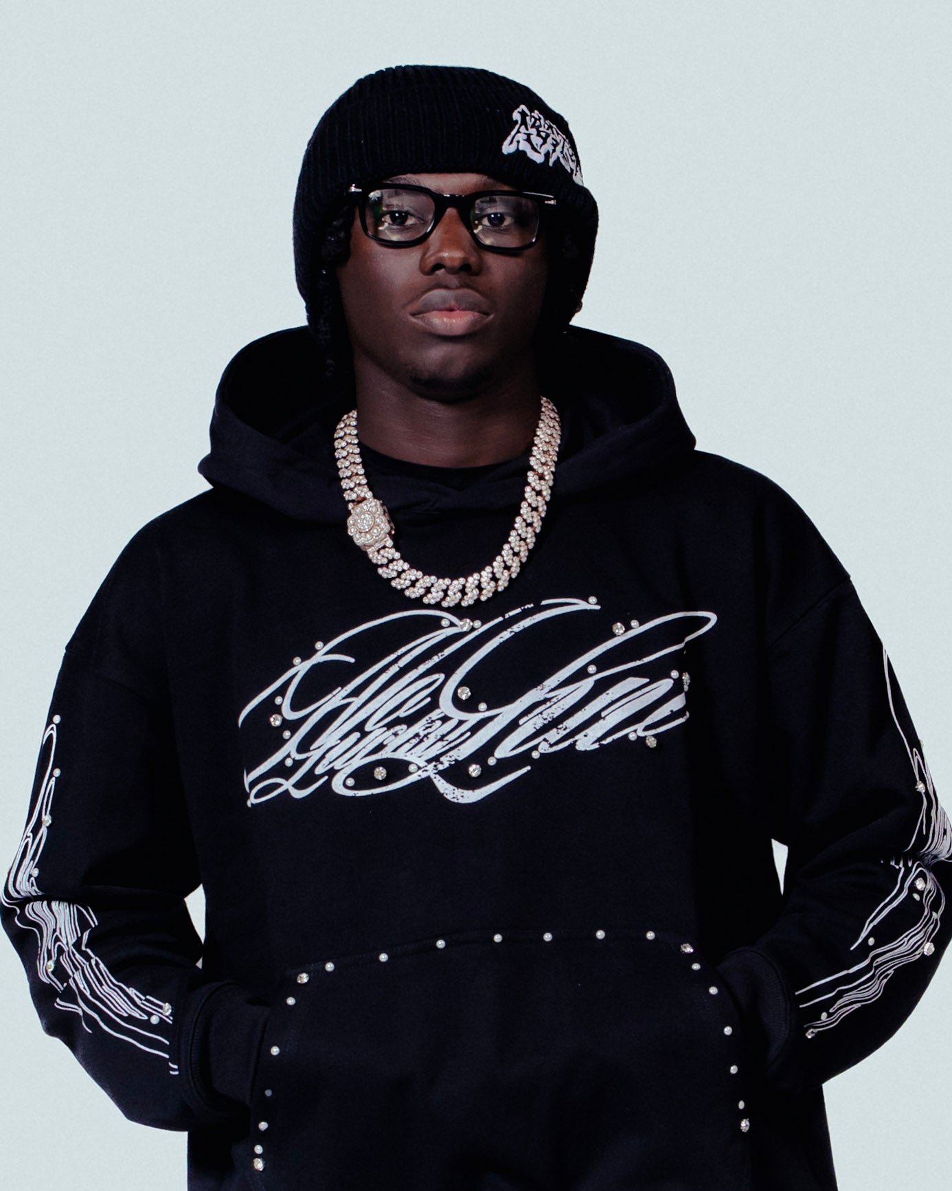 NoLuckyLuv Black/white Hoodie