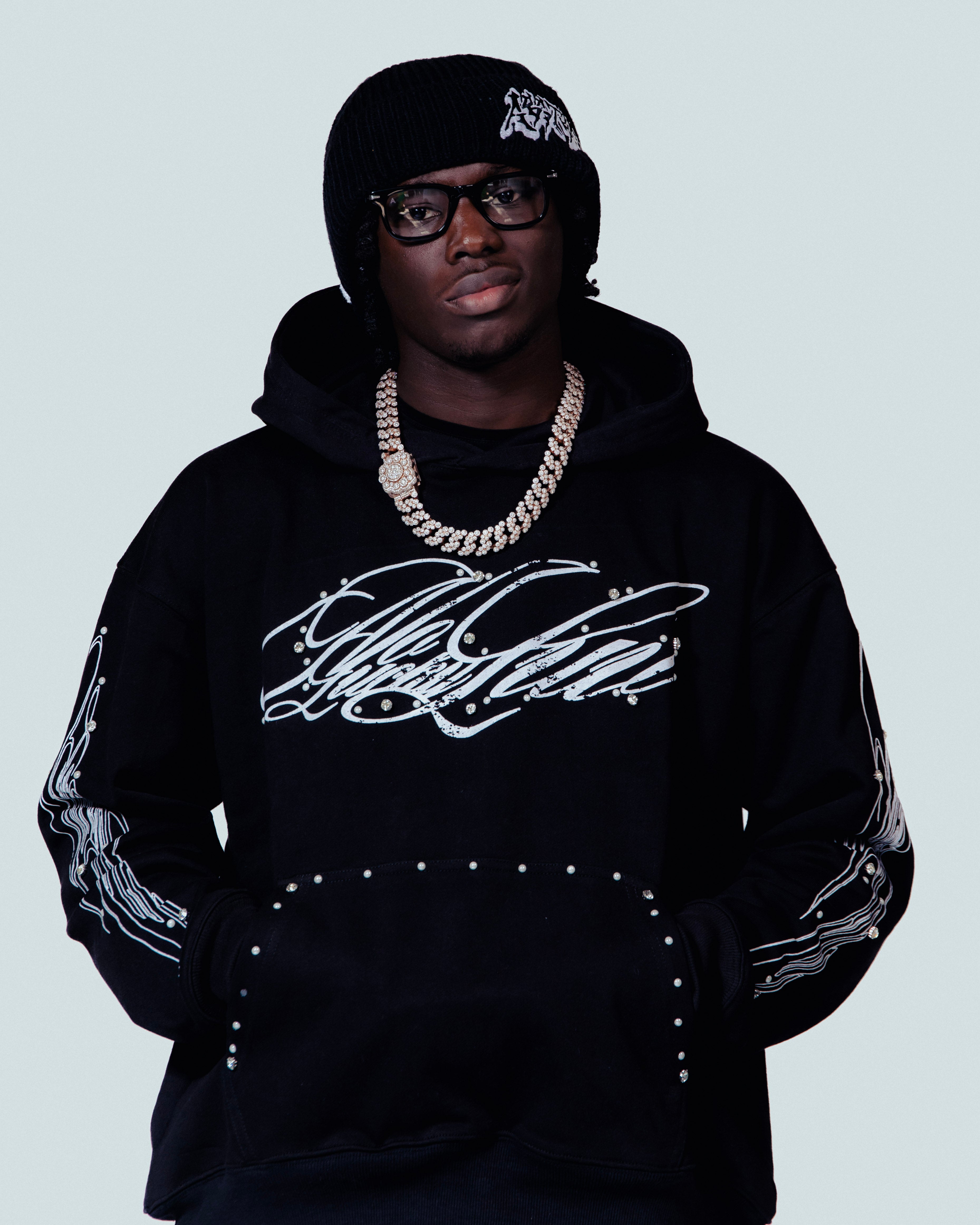 NoLuckyLuv Black/white Hoodie