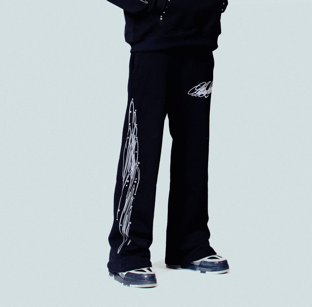 NoLuckyLuv Black/white Pants