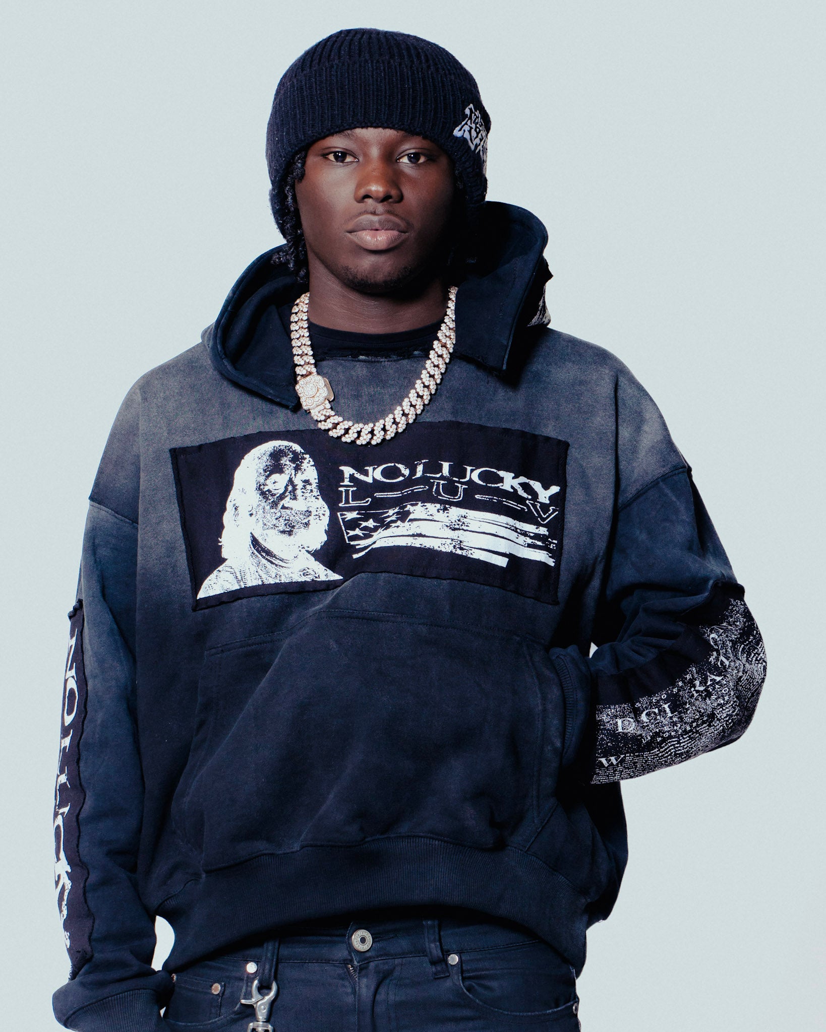 Black/white DEAD PRESI Hoodie