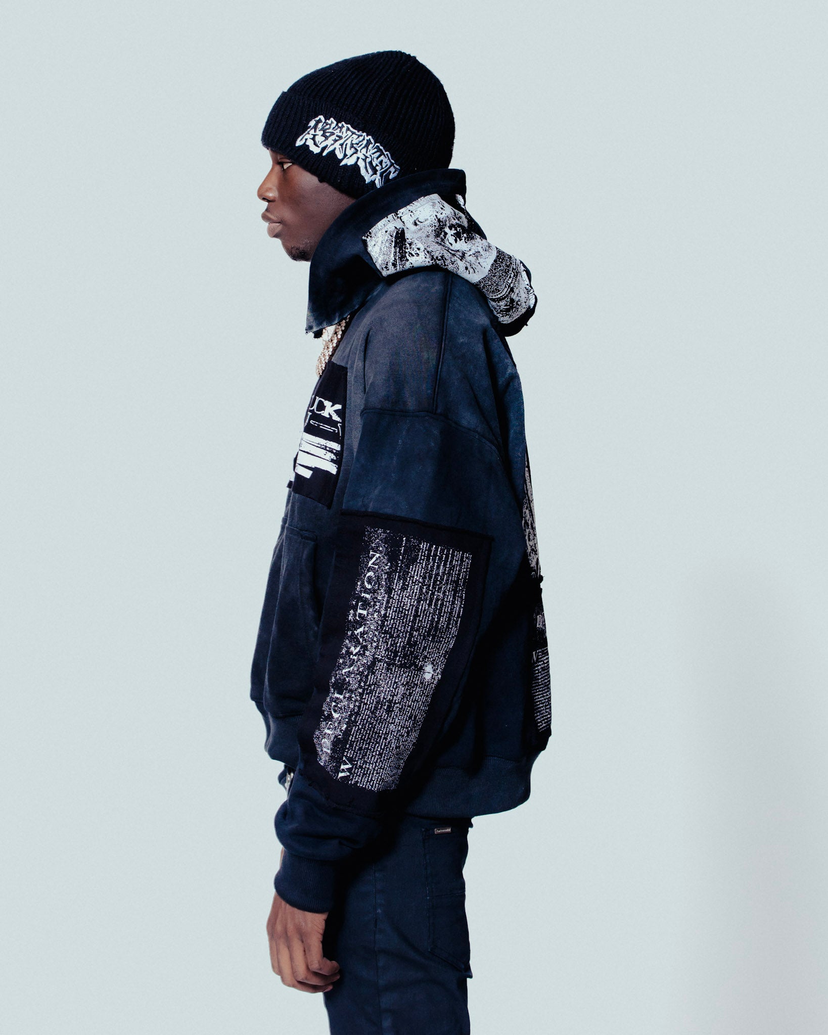 Black/white DEAD PRESI Hoodie