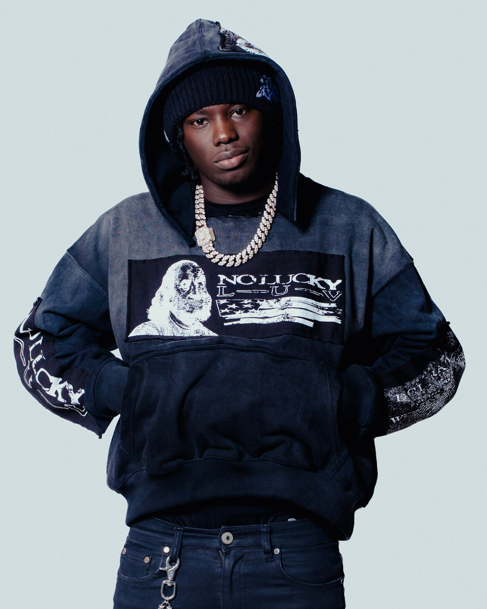 Burgandy/white DEAD PRESI zip up