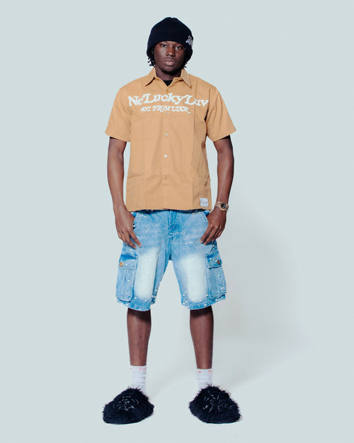 APEARL DENIM JORTS