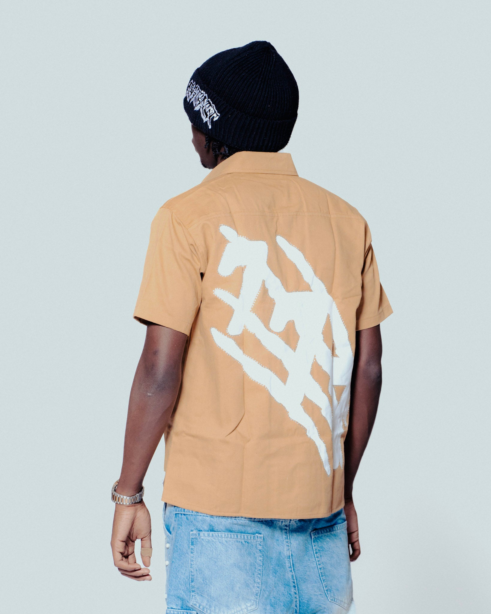 NoLuckyLuv UTILITY SHIRT KHAKI/white