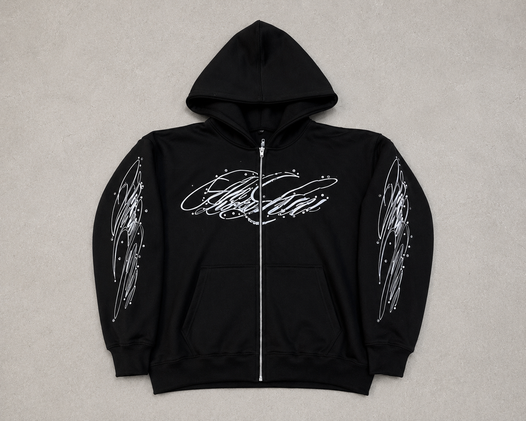 ANoLuckyLuv Black/white ZIP UP