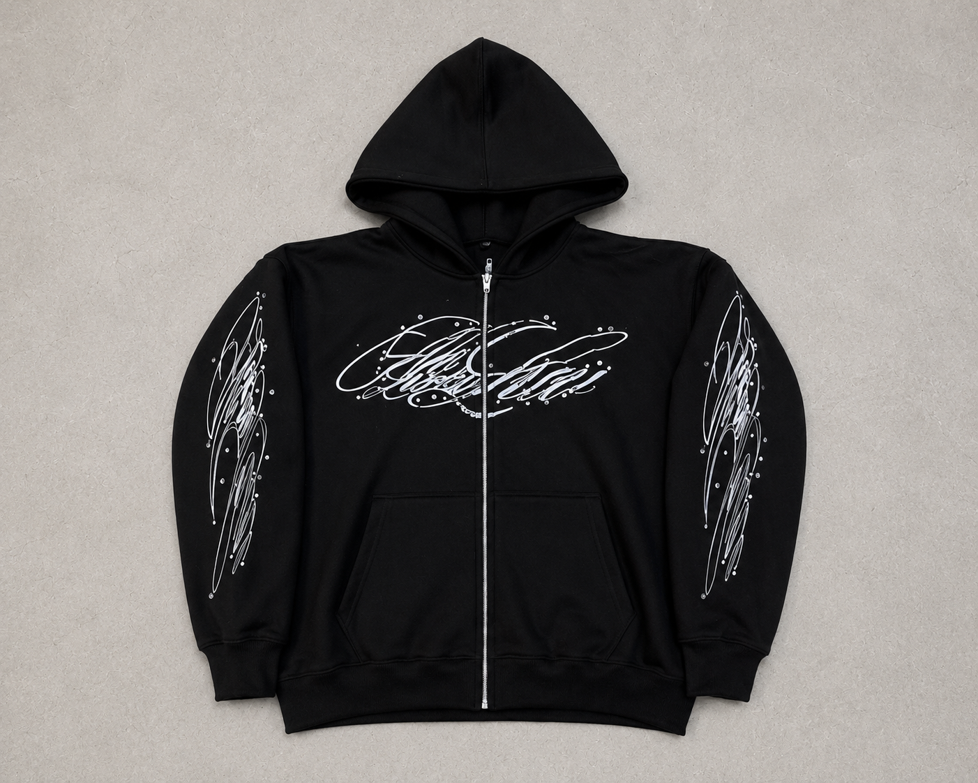 ANoLuckyLuv Black/white ZIP UP