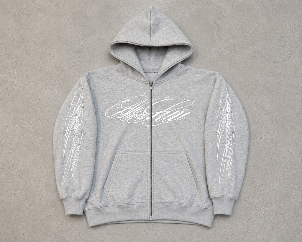 BNoLuckyLuv bgrey/white ZIP UP