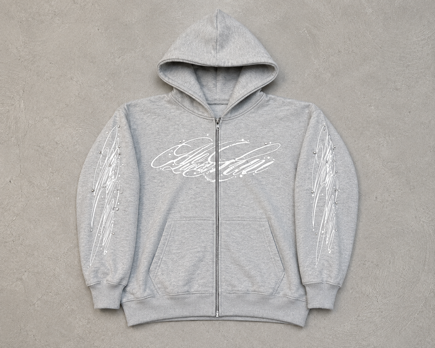BNoLuckyLuv bgrey/white ZIP UP