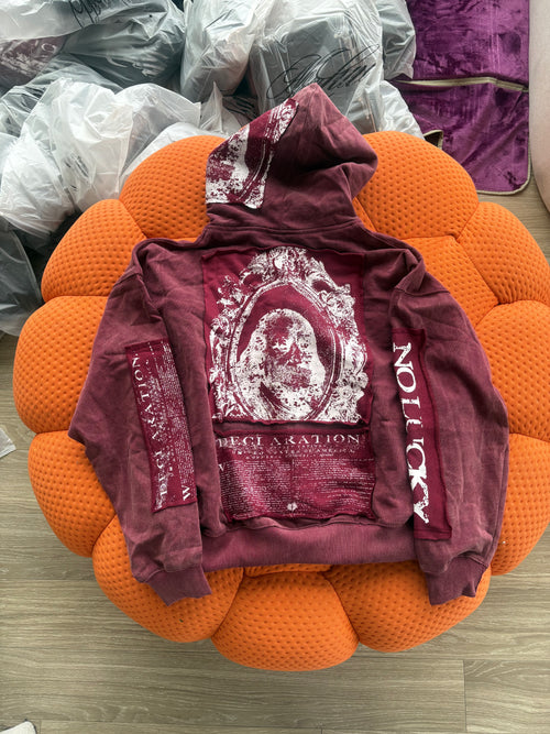 Burgandy/white DEAD PRESI zip up